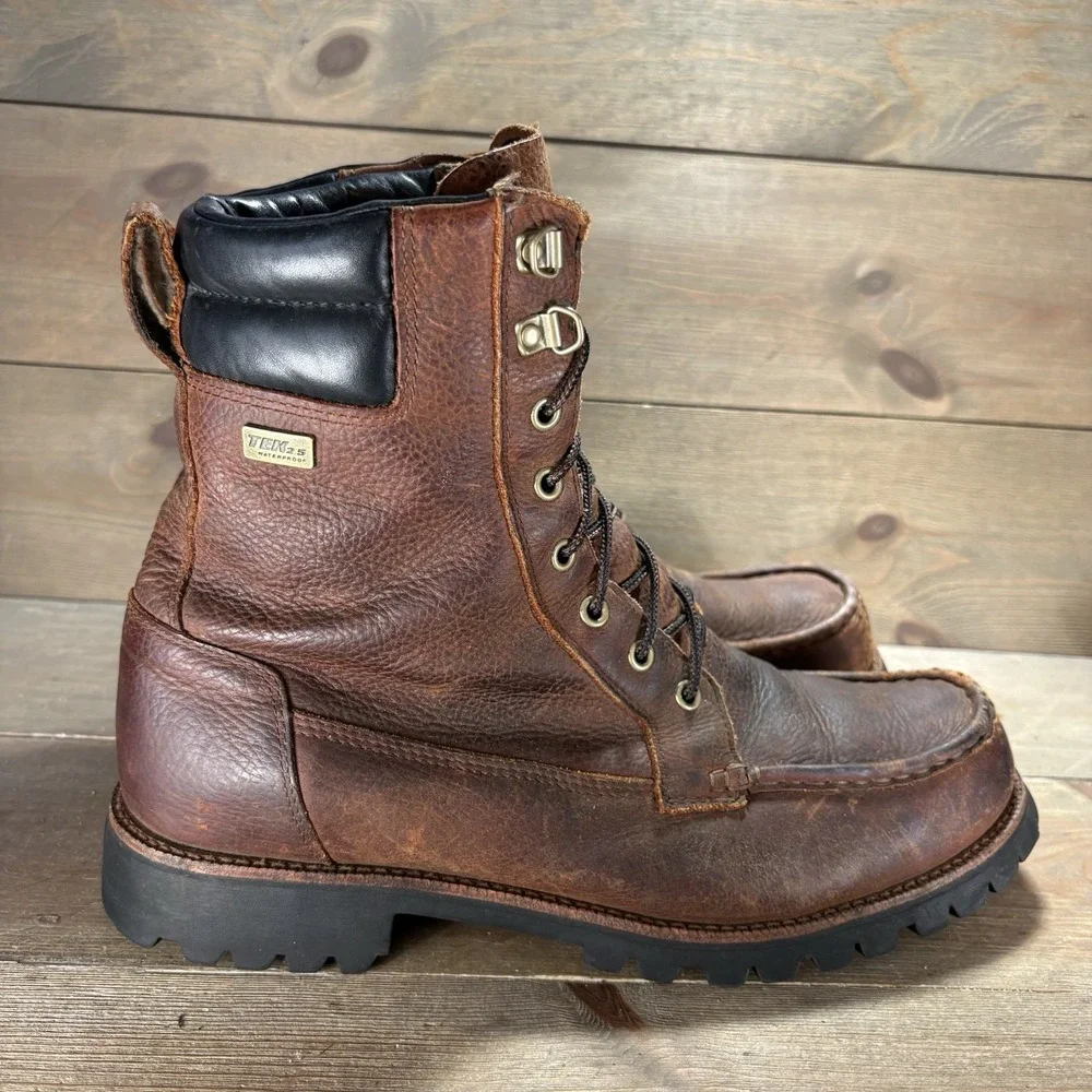 ll bean kangaroo upland mens size 11.5 shoes brown leather waterproof work boots